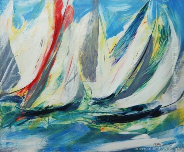 Yachts Ii Oil Painting by John Horner