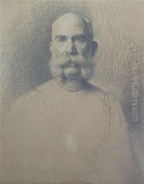 Study For The Portrait Of Kaiser Franz Joseph I Oil Painting by Leopold Horovitz