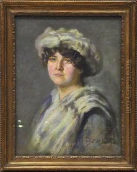 Elegante Dame Im Brustportrait Oil Painting by Charles Mendelssohn Horsfall