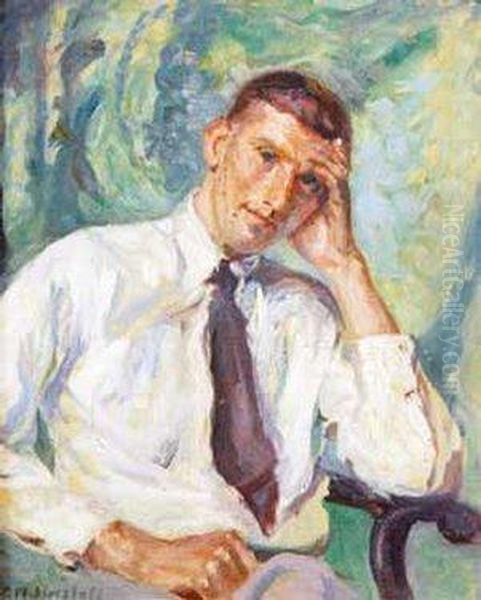 Portrait Of A Seated Gentleman Oil Painting by Charles Mendelssohn Horsfall