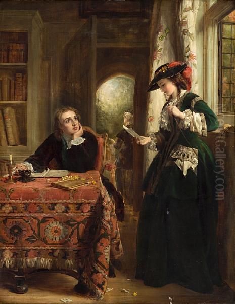 The Poet's Theme Oil Painting by John Callcott Horsley