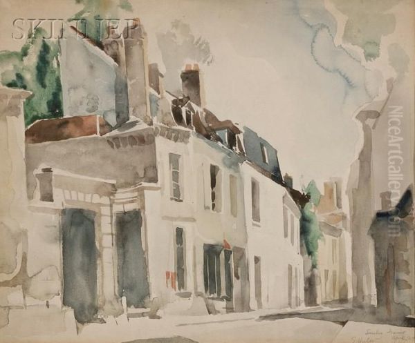 Street View, Senlis, France Oil Painting by Earl Horter