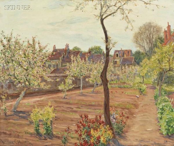 Cottage Garden In Spring Oil Painting by William Samuel Horton