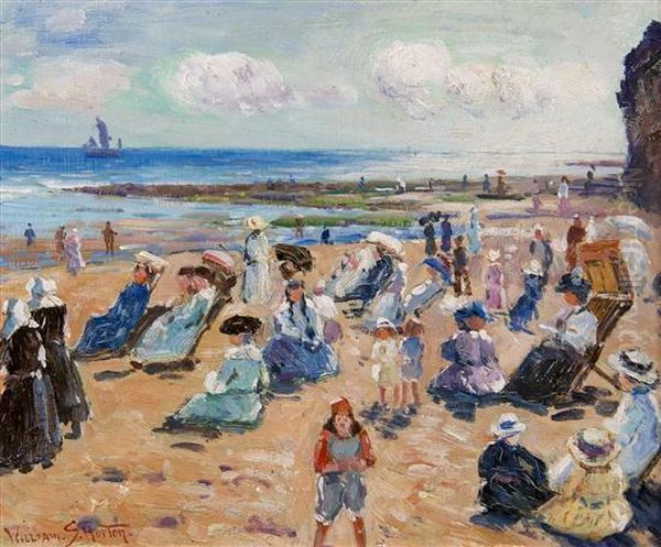 Afternoon On The Beach Oil Painting by William Samuel Horton