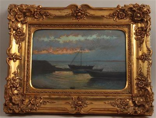 Eveningatmosphere In Grado Oil Painting by Joseph Eugen Horwarter