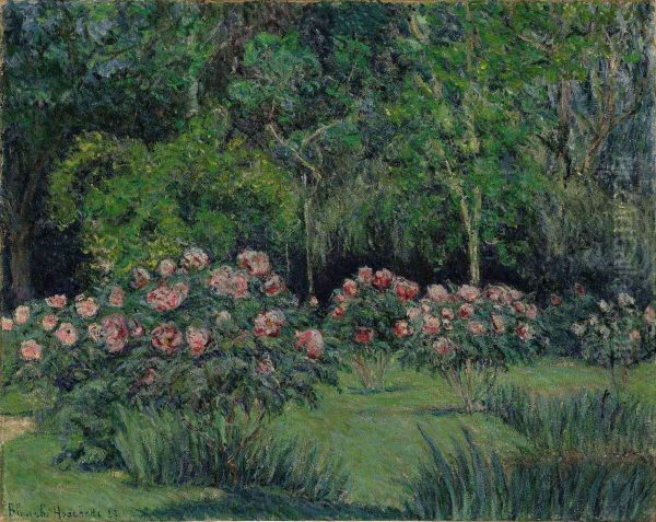 Le Jardin A Giverny Oil Painting by Blanche Hoschede Mone