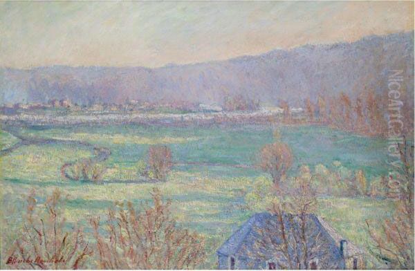 La Maison Bleue Aux Environs De Giverny Oil Painting by Blanche Hoschede-Monet