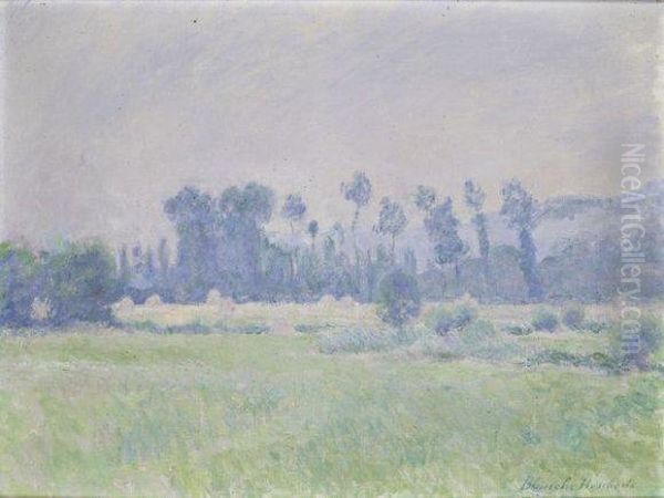 Paysage A La Meule De Foin A Giverny Oil Painting by Blanche Hoschede-Monet