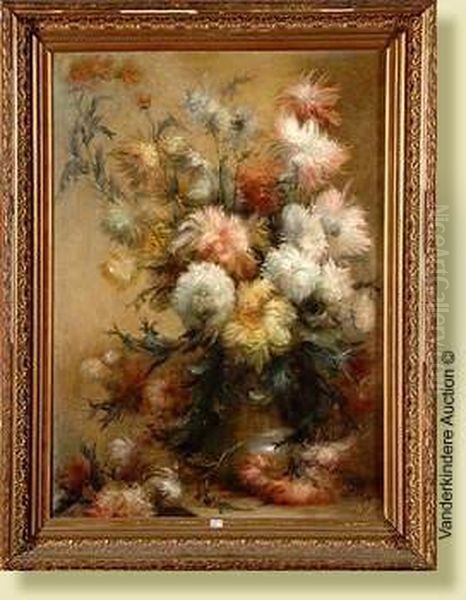 Vase De Fleurs Oil Painting by Constant Pr. Hoste