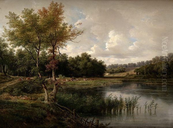 L'etang De Ville-d'avray Oil Painting by Edouard Jean Marie Hostein