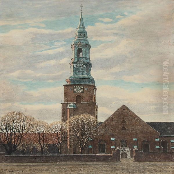 St. Petri Church, Copenhagen Oil Painting by Axel Hou