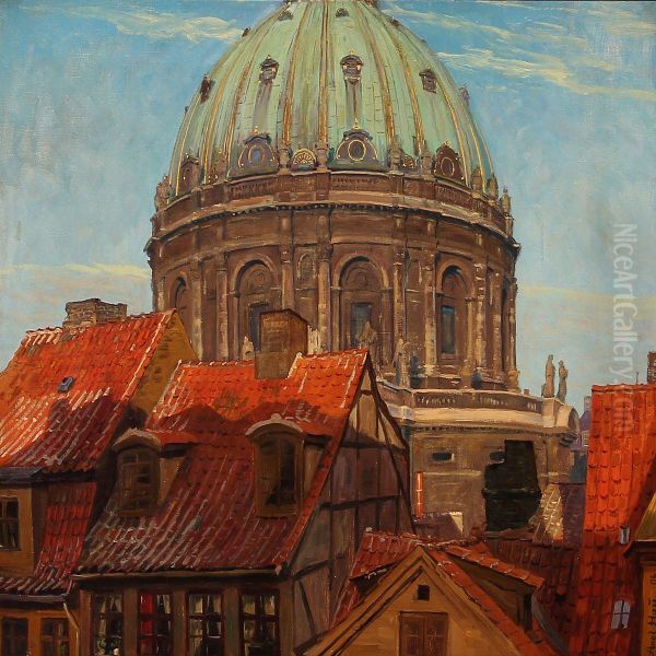 View From Copenhagen With The Marble Church Oil Painting by Axel Hou