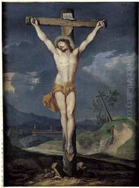 La Crucifixion Oil Painting by Rene Antoine Houasse