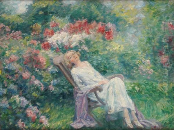 Jeune Femme A La Sieste Oil Painting by Leon Houbaer