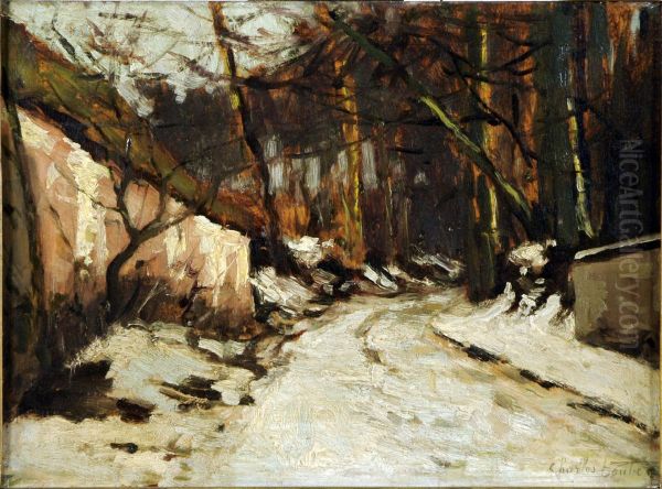 Chemin Enneige. Oil Painting by Charles Houben