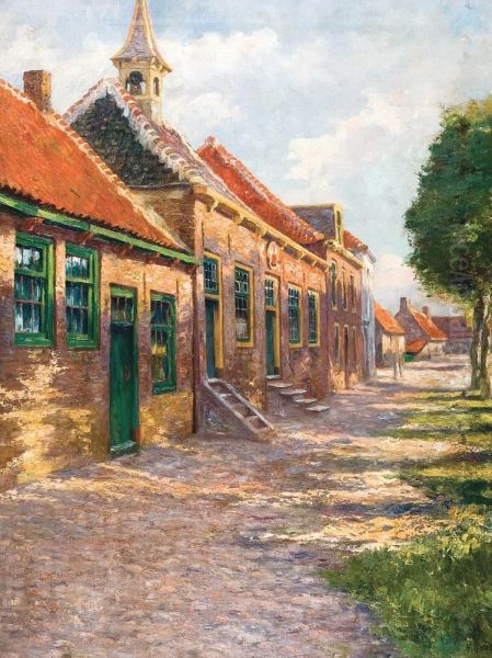 Zonnige Straat In Zeeland Oil Painting by Henri Houben