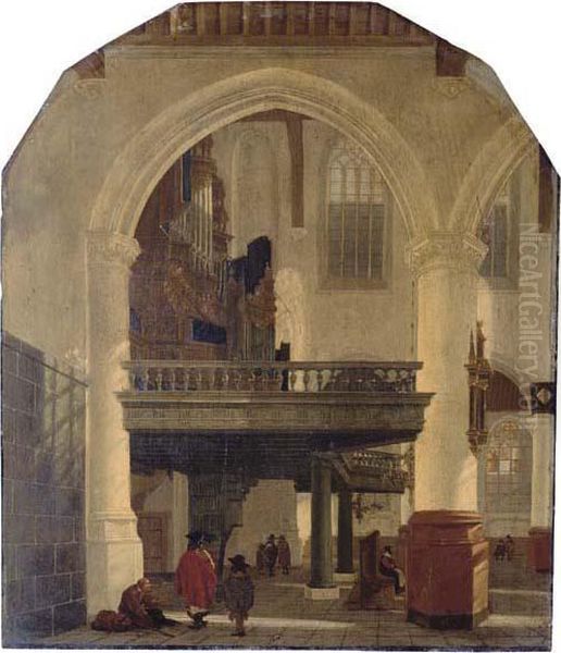 The West End Of The Oude Kerk Oil Painting by Gerrit Houckgeest