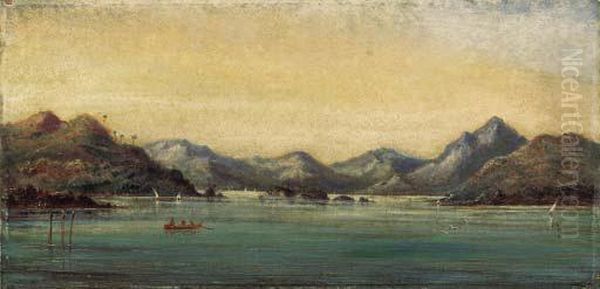 Malabar Point, Bombay; And Bombay Harbour Oil Painting by William Robert Houghton