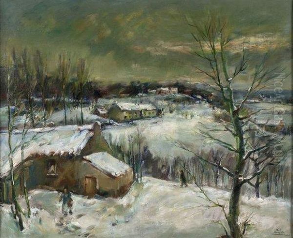 Paysage De Neige Oil Painting by Rob Houpels