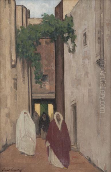 Ruelle Animee Oil Painting by Henri Hourtal