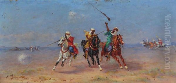 Arabskie Popisy Oil Painting by Edouard Houssin