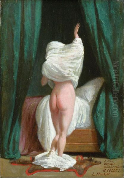 Junge Frau Beim Zu Bett Gehen Oil Painting by Louis Houssot