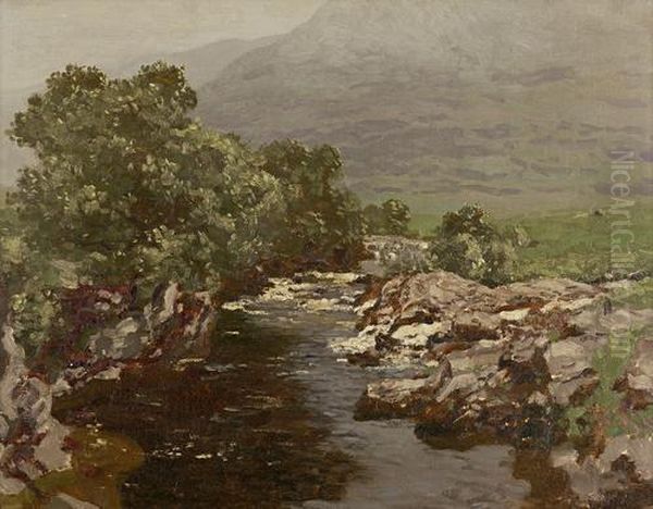 An Ayrshire Burn Oil Painting by George Houston