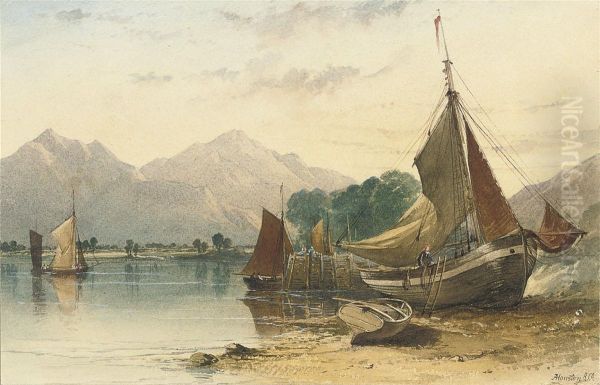 Kilmun Pier, Holy Loch, Scotland Oil Painting by John Adam P. Houston