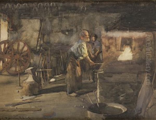 The Blacksmith Oil Painting by John Rennie MacKenzie Houston