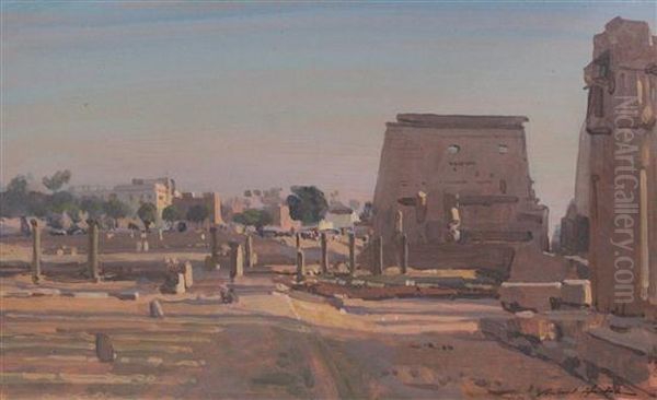 Middle Eastern Ruins Oil Painting by Richard Houston