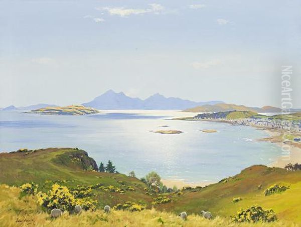 Millport Looking To Arran Oil Painting by Robert Houston