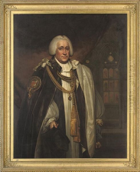 Portrait Of The Hon. Brownlow North, Bishop Of Winchester And Prelate Of The Order Of The Garter (1741-1820), Three-quarter-length, In Garter Robes Oil Painting by Howard, H.