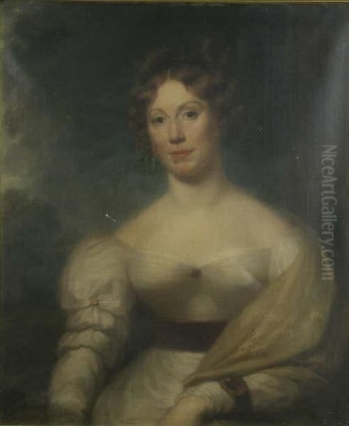 Portrait Of Charlotte Mary, Wife Of John Christian Schetky, Marine Painter To The King Inscribed Verso 30 X 25in Oil Painting by Howard, H.