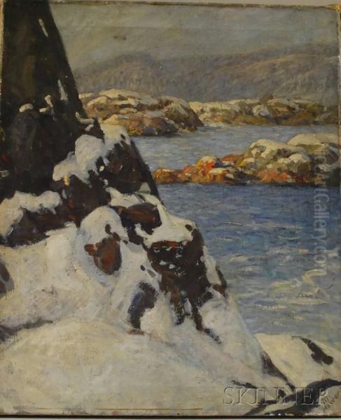 Rocky Coast In Winter by Marion P. Howard