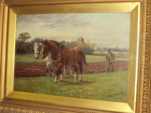 The Plough Team Oil Painting by Squire Howard