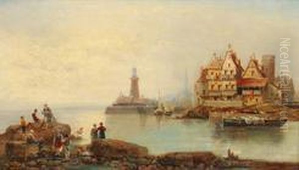 Ansicht
Einer Kleinen Hafenstadt Oil Painting by William Howard Hart