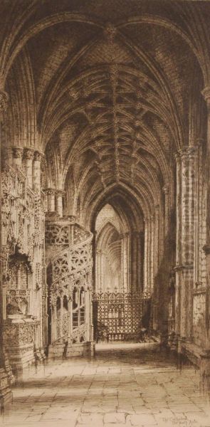 Ely Cathedral Oil Painting by Albany E. Howarth