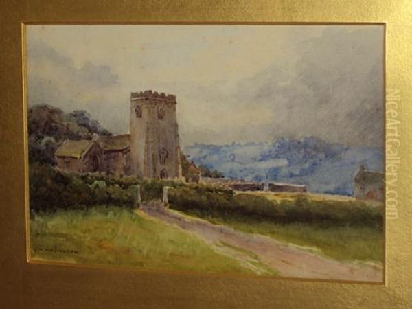 A Countryside Church Oil Painting by Will H. Howarth