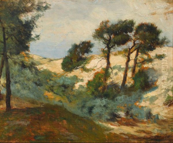 Dunes And Scrub Pine Oil Painting by William Henry Howe