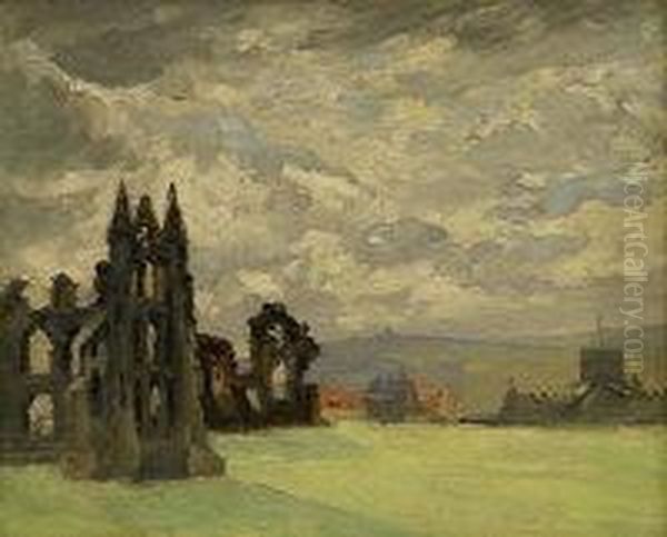 Whitby Abbey Oil Painting by John William Howey