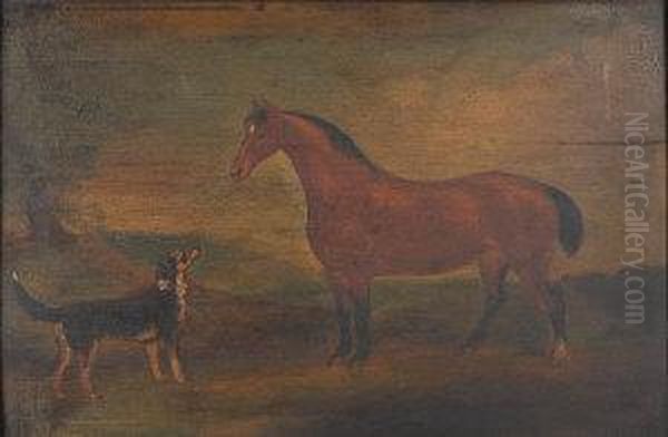 Portraits Of A Horse And Collie Oil Painting by James Howe