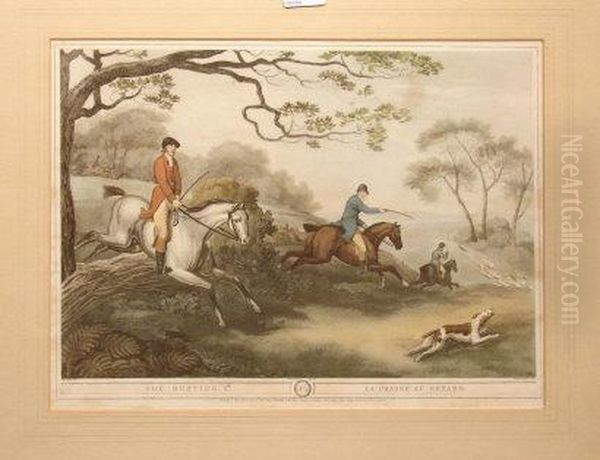 A Coloured Hunting Print Oil Painting by William Sam. Howitt