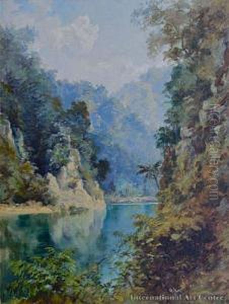 Wanganui River Oil Painting by Charles Henry Howorth