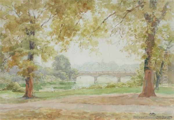 Serpentine Bridge, Hyde Park Oil Painting by Charles Henry Howorth