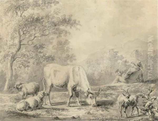 Cows Oil Painting by John Augustus Hows