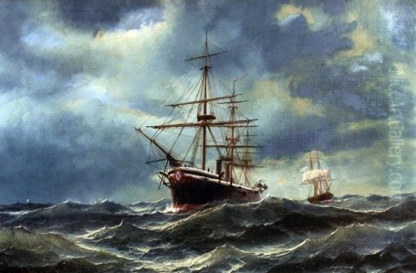 Full Steam Ahead Oil Painting by Edward Hoyer