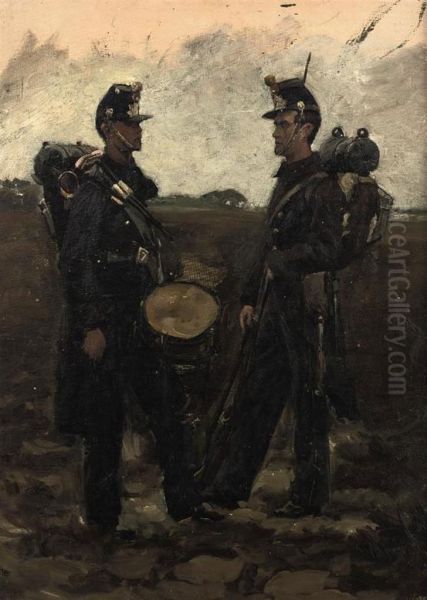 Two Soldiers Oil Painting by Jan Hoynck Van Papendrecht