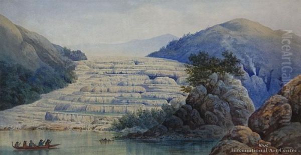 The White Terraces Oil Painting by John Barr Clarke Hoyte