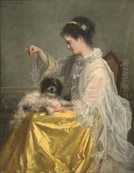 Ma Cherie Oil Painting by Pierre Adolphe Huas