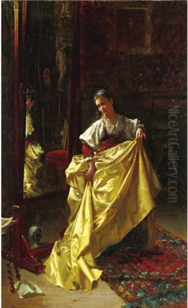 Grandmother's Gown Oil Painting by Pierre Adolphe Huas